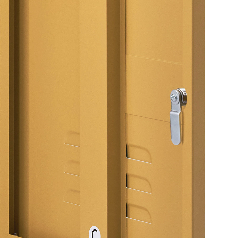 ArtissIn Metal Locker in vibrant yellow, showcasing its stylish design and adjustable shelf, perfect for storage and organization.