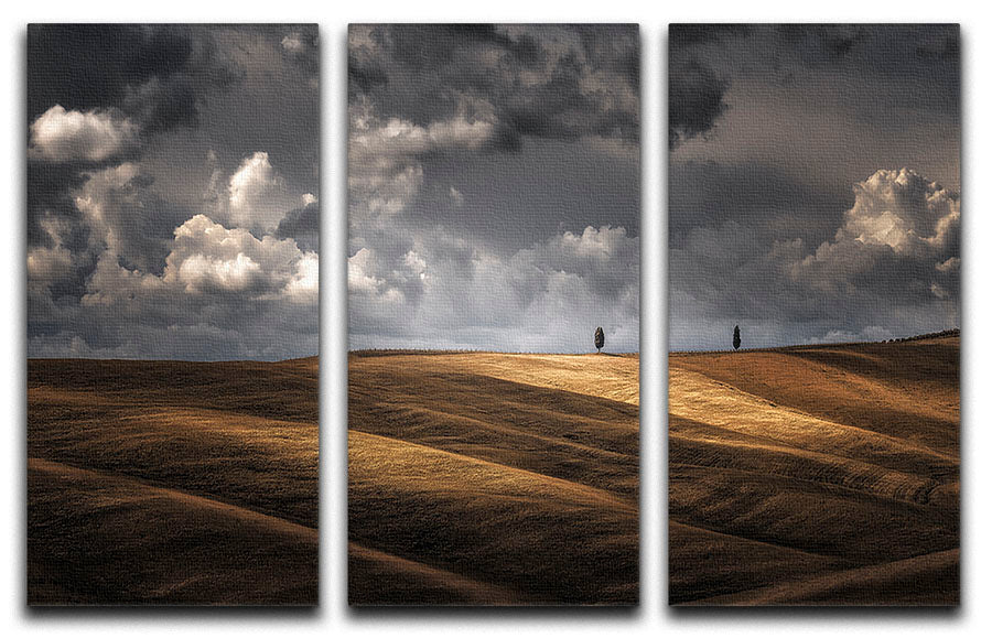 A beautiful 3-panel canvas print titled 'As The Sun Kisses The Sky', showcasing vibrant colors and a captivating design, perfect for home decor.