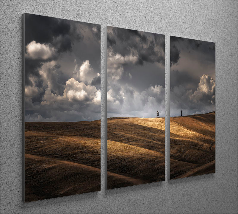 A beautiful 3-panel canvas print titled 'As The Sun Kisses The Sky', showcasing vibrant colors and a captivating design, perfect for home decor.