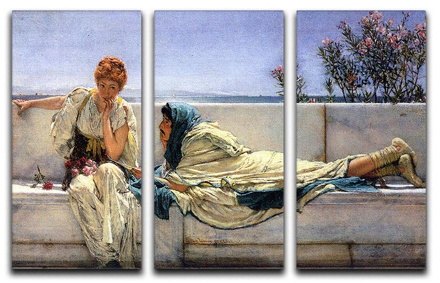 Asking by Alma Tadema 3-panel canvas print showcasing elegant artwork, perfect for home decor.
