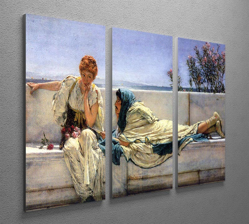 Asking by Alma Tadema 3-panel canvas print showcasing elegant artwork, perfect for home decor.
