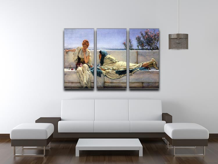 Asking by Alma Tadema 3-panel canvas print showcasing elegant artwork, perfect for home decor.