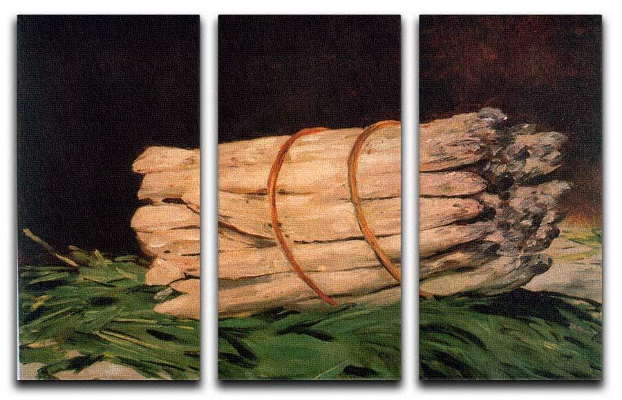 Asperagus by Manet 3 Split Panel Canvas Print showcasing vibrant colors and elegant design, perfect for home decor.