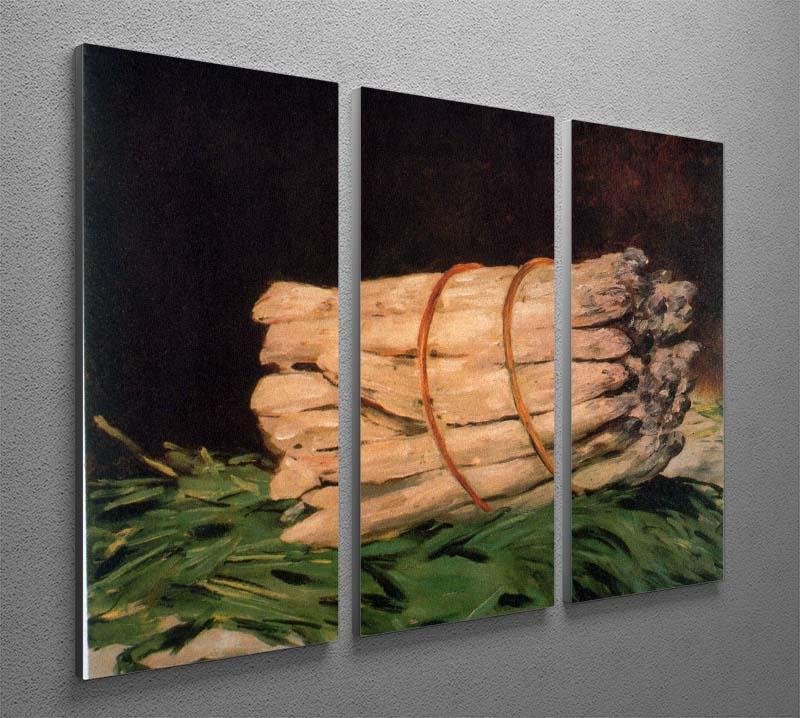 Asperagus by Manet 3 Split Panel Canvas Print showcasing vibrant colors and elegant design, perfect for home decor.