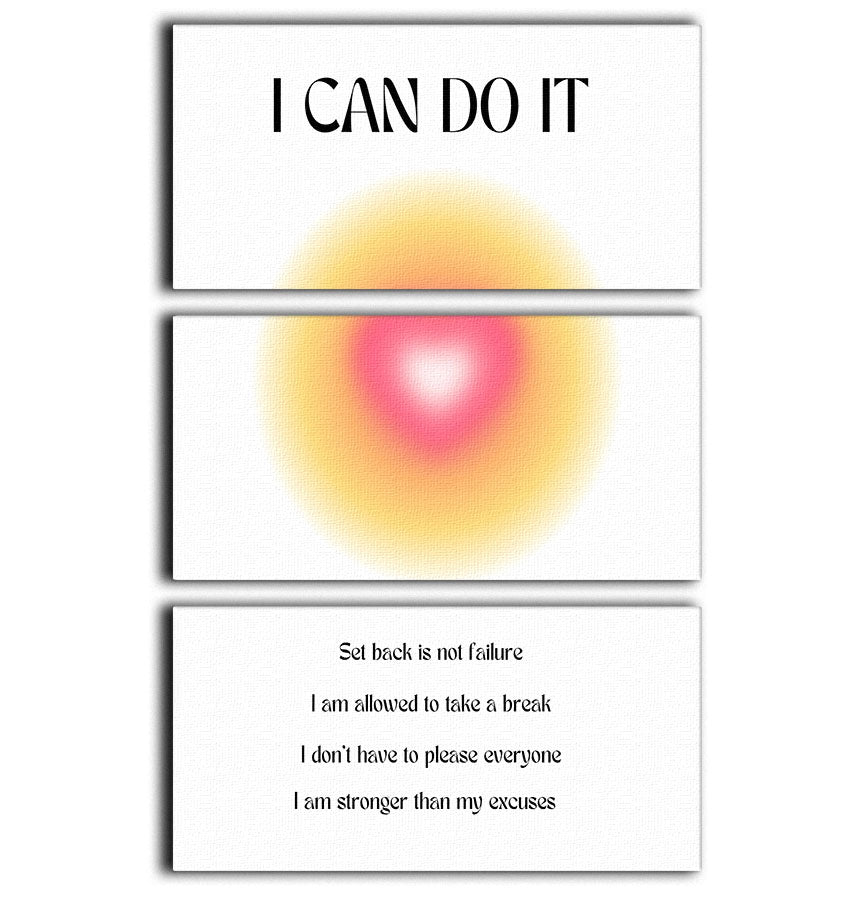 Aspiration Radiance Art 3 Split Panel Canvas Print featuring vibrant colors and intricate designs, perfect for home decor.