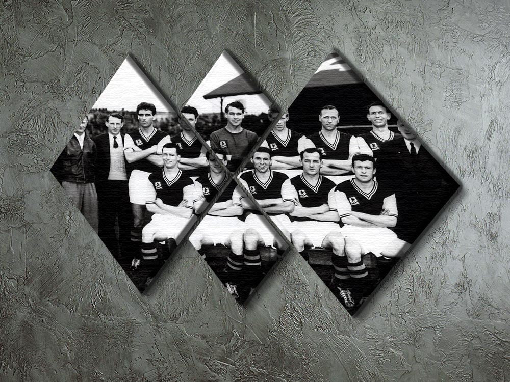 Aston Villa Football Club 1957 team photo displayed on a 4-square multi-panel canvas, showcasing the team's legacy.