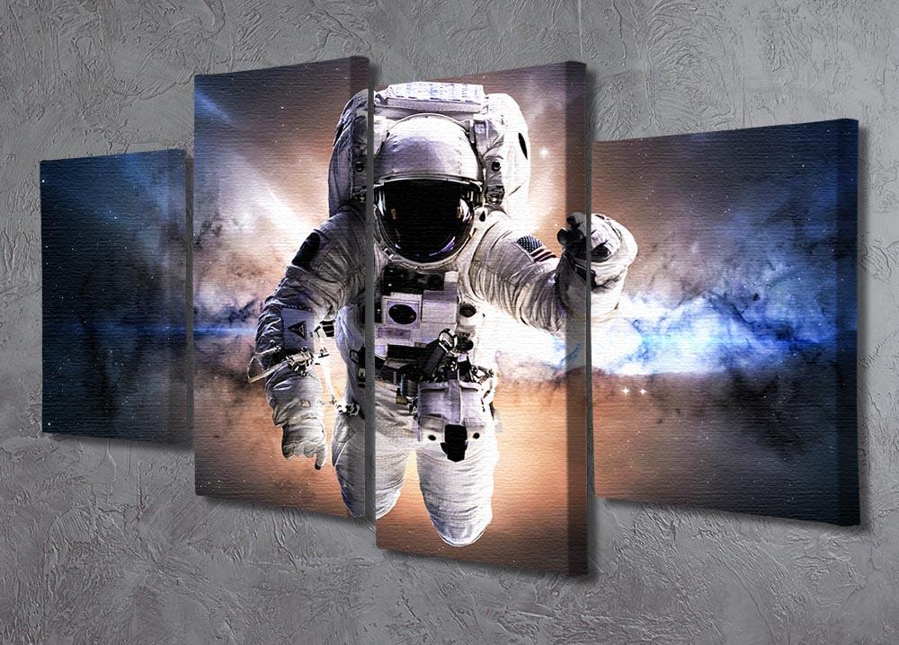 A stunning 4-split canvas artwork featuring an astronaut floating in a vibrant galaxy, creating a dynamic and captivating visual experience.