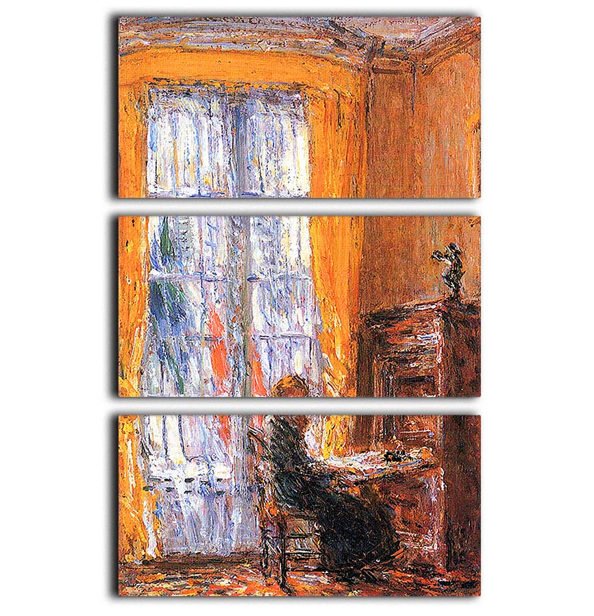 At the Desk by Hassam 3 Split Panel Canvas Print featuring three panels with a cohesive design, perfect for enhancing any room's decor.