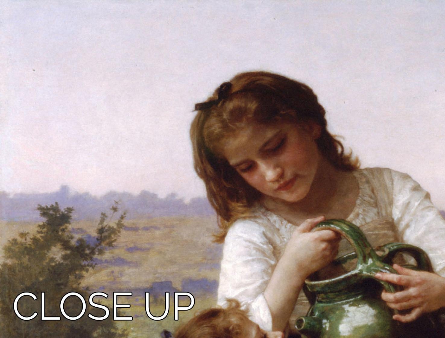 At The Fountain 2 By Bouguereau 3 Split Panel Canvas Print showcasing elegant artwork in three panels.