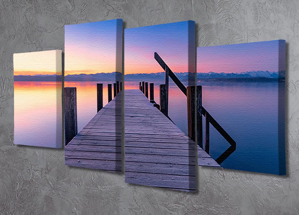 At The Lake 4 Split Panel Canvas artwork featuring serene lakeside imagery divided into four panels.