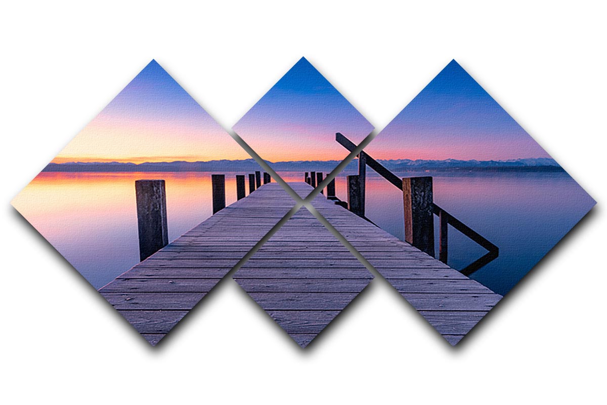 At The Lake 4 Square Multi Panel Canvas artwork featuring serene lakeside imagery divided into four equal panels.