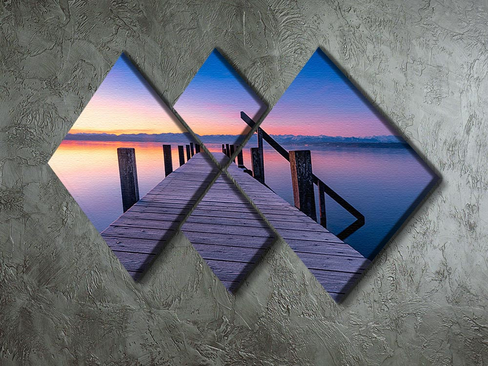 At The Lake 4 Square Multi Panel Canvas artwork featuring serene lakeside imagery divided into four equal panels.