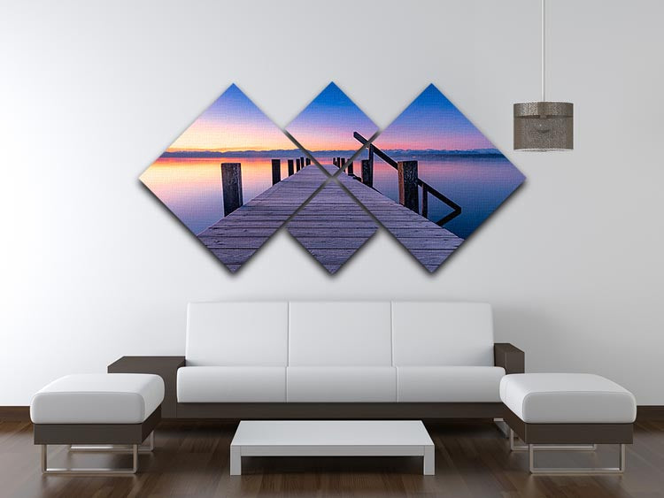 At The Lake 4 Square Multi Panel Canvas artwork featuring serene lakeside imagery divided into four equal panels.