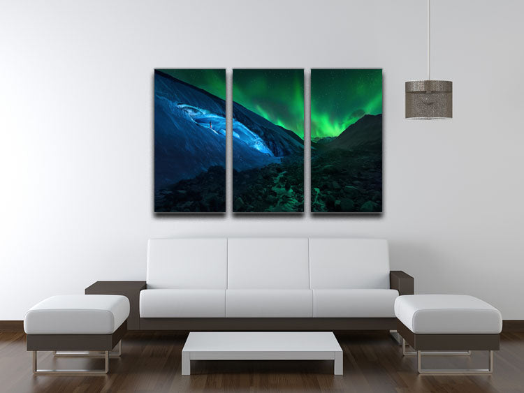Athabasca cave 3-panel canvas print showcasing stunning natural scenery in a modern design.