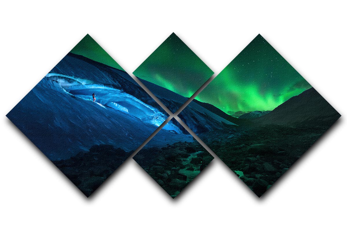 Athabasca Cave 4 Square Multi Panel Canvas artwork featuring four equal square sections, beautifully arranged to create a cohesive image.