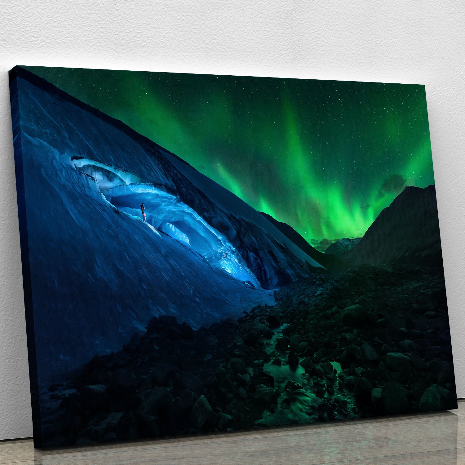 Athabasca Cave canvas print showcasing intricate natural formations and vibrant colors, perfect for home or office decor.