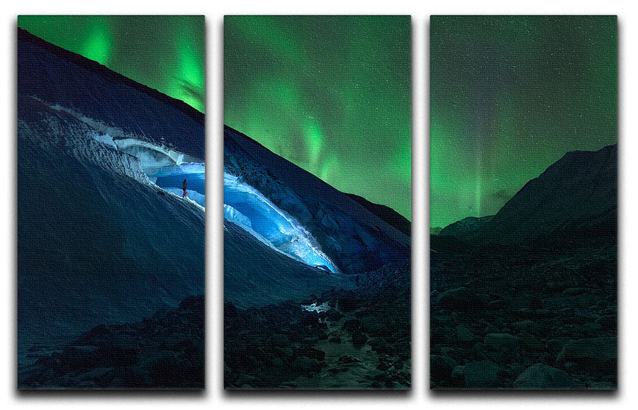 Athabasca Ice Burning 3 Split Panel Canvas Print showcasing vibrant colors and stunning design, perfect for home decor.