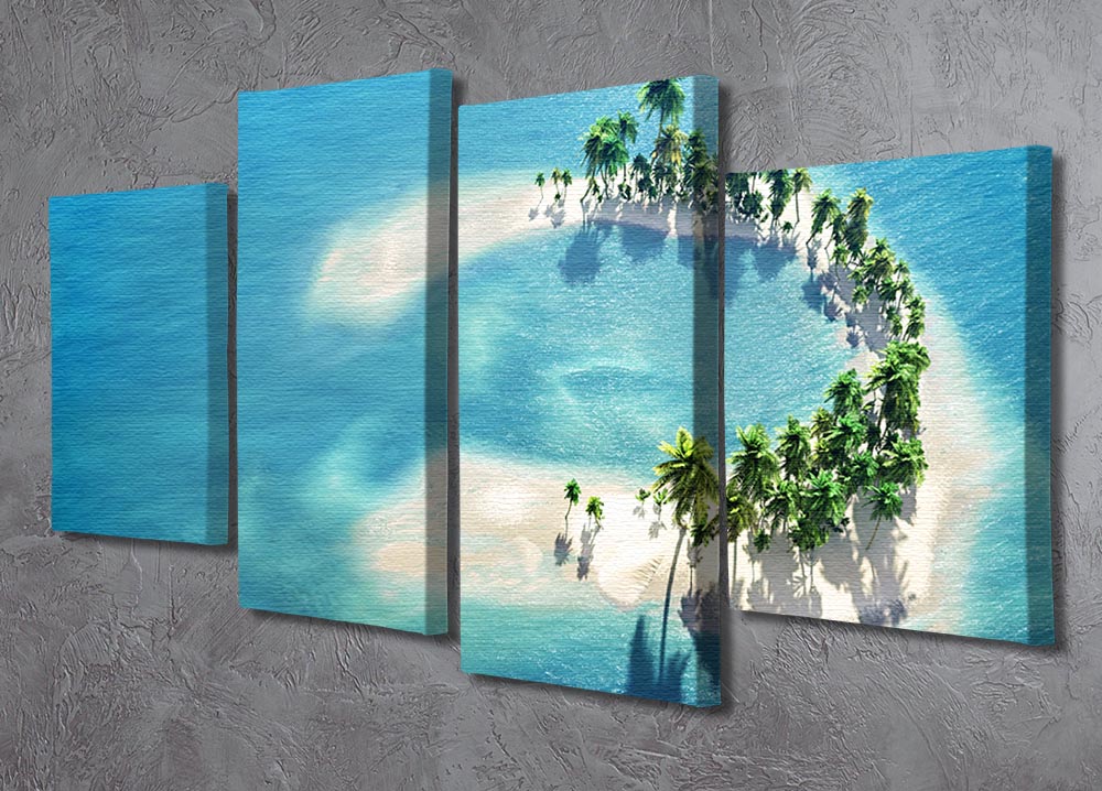 Atoll 4 Split Panel Canvas artwork featuring four equal sections creating a cohesive design, perfect for modern decor.