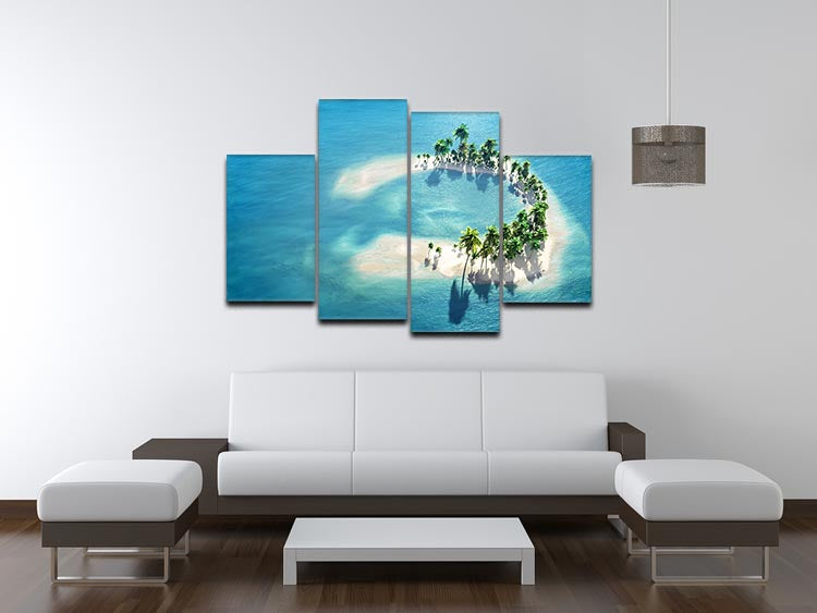 Atoll 4 Split Panel Canvas artwork featuring four equal sections creating a cohesive design, perfect for modern decor.