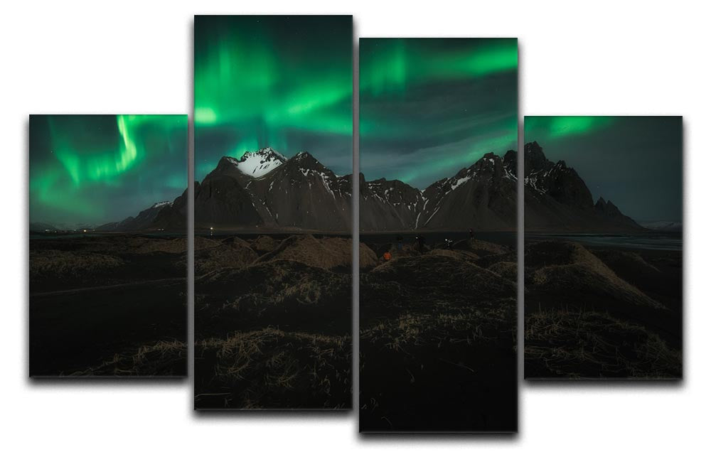Aurora Borealis 4 Split Panel Canvas artwork showcasing vibrant northern lights across four panels.