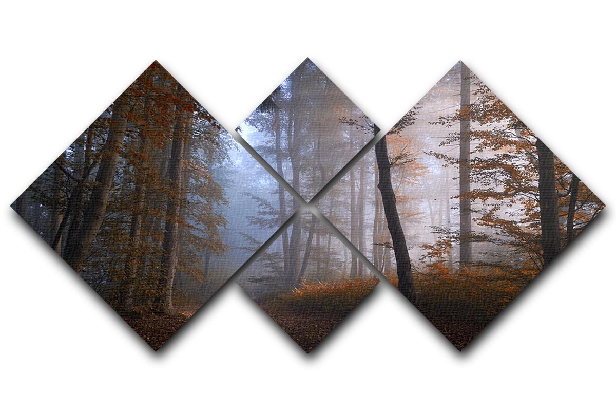 Autumn Colors 4 Square Multi Panel Canvas featuring vibrant fall hues in a four-panel arrangement.