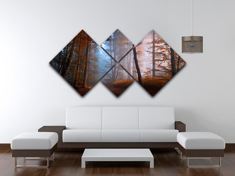 Autumn Colors 4 Square Multi Panel Canvas featuring vibrant fall hues in a four-panel arrangement.