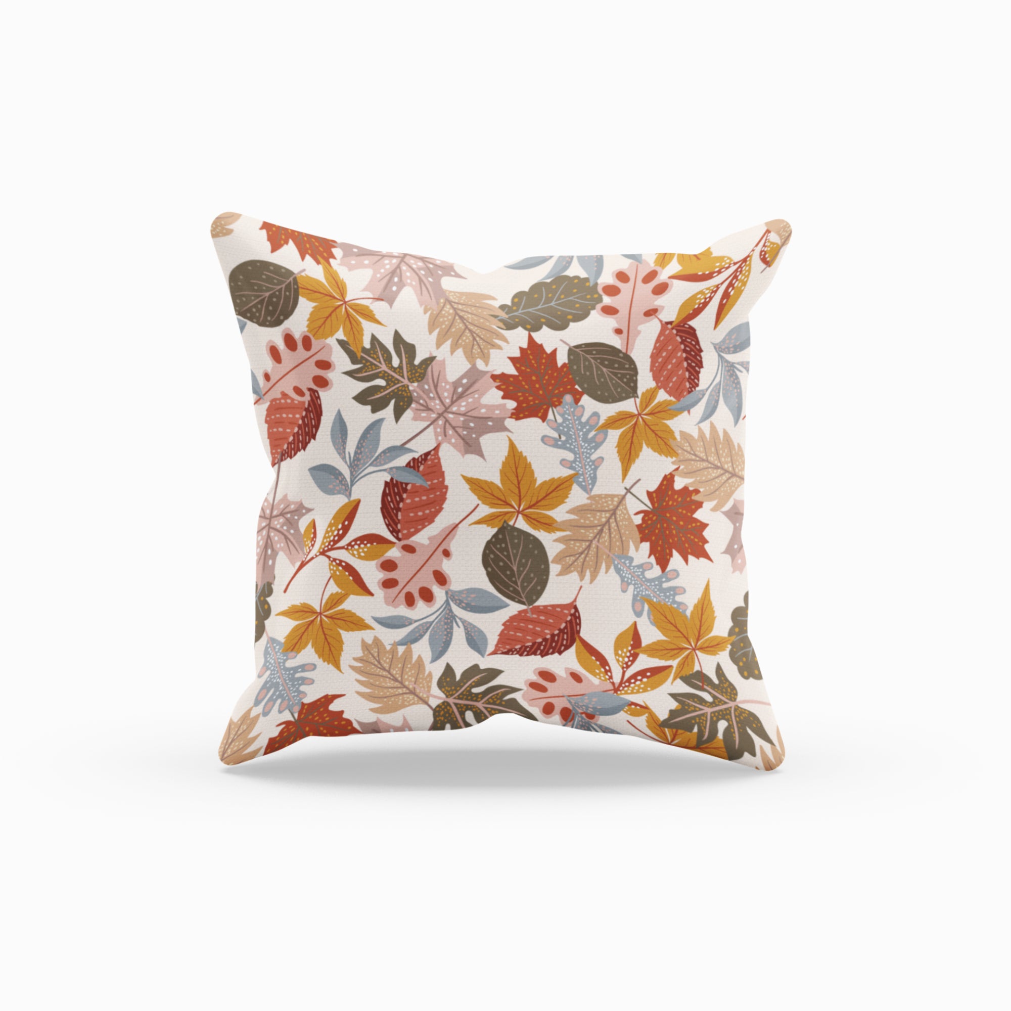 Autumn Home Decor Pillow Case with a vibrant leaf pattern, showcasing fall colors and a soft fabric texture.