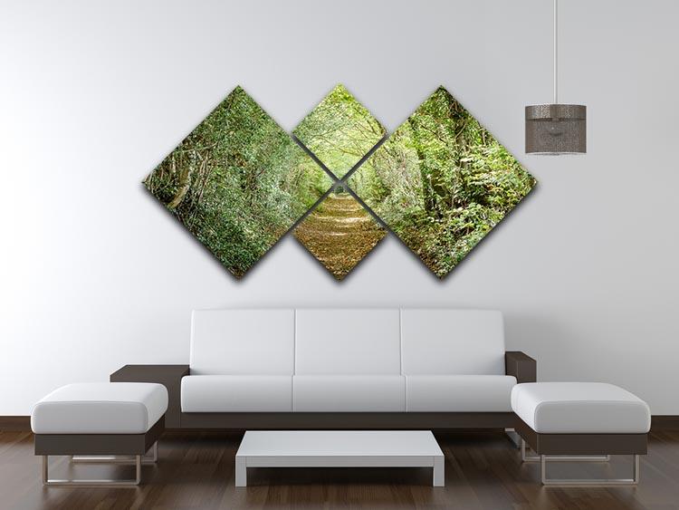 Avenue of Trees 4 Square Multi Panel Canvas artwork featuring serene tree imagery divided into four equal panels.