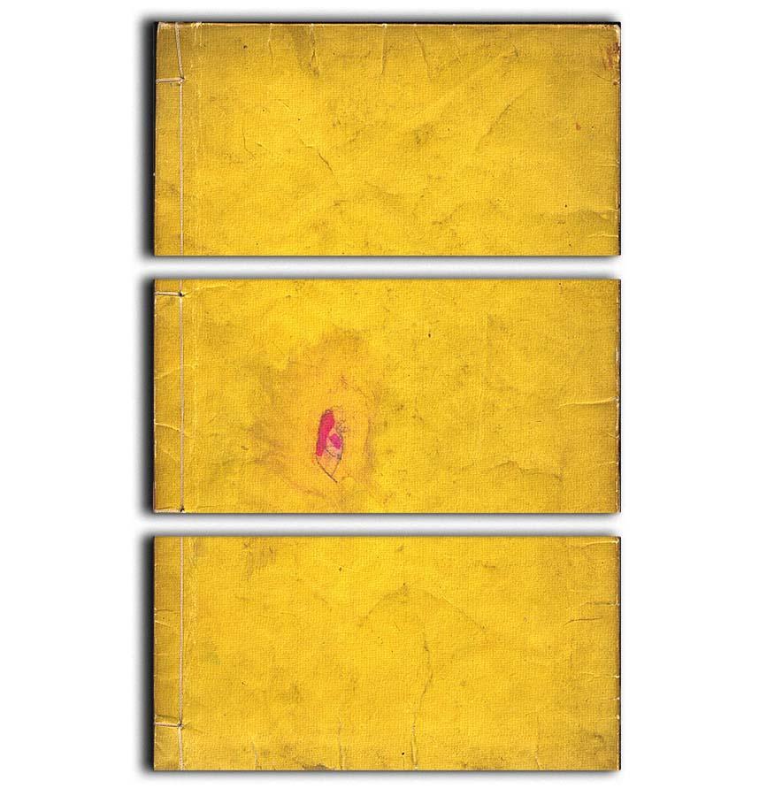 Back Page by Hokusai 3 Split Panel Canvas Print featuring three panels of vibrant art, perfect for home or office decor.