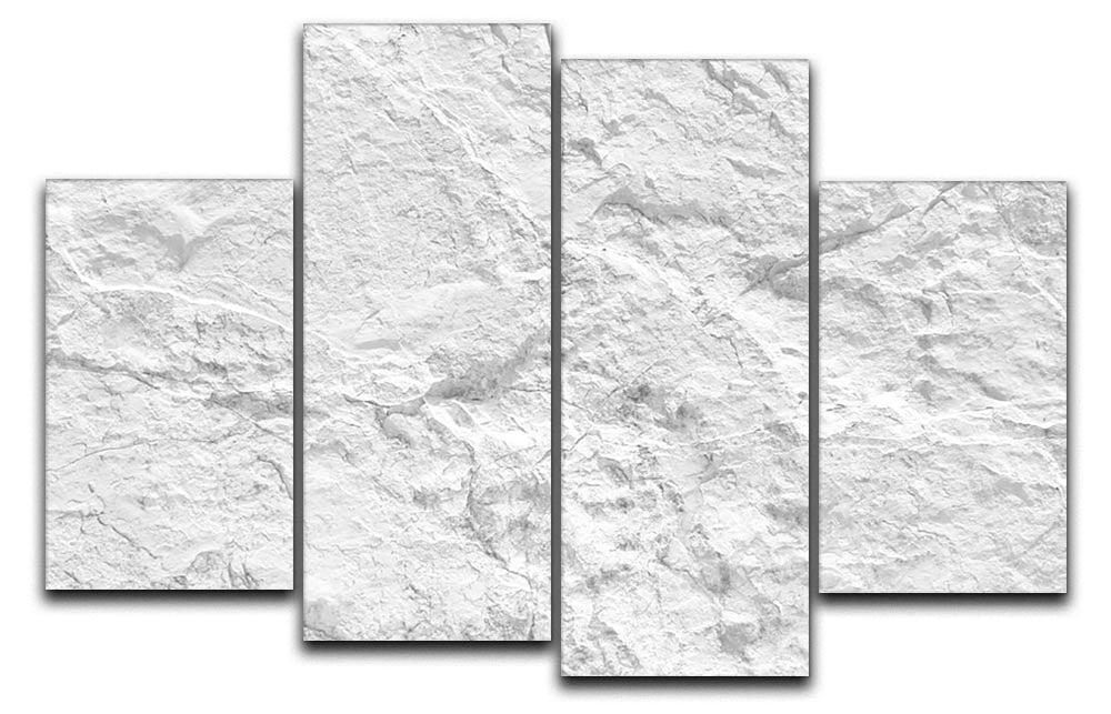 A beautiful 4-split canvas artwork featuring a serene white stone background, elegantly arranged for modern decor.