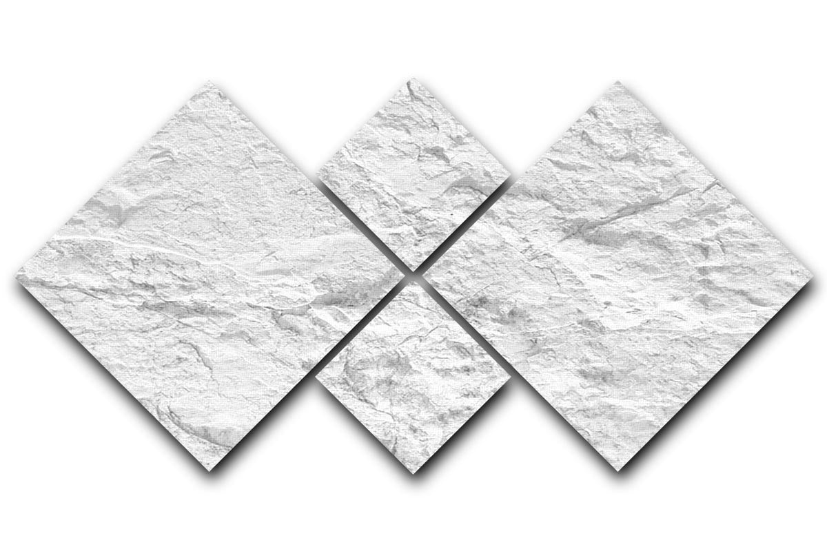 A beautiful 4-square multi-panel canvas featuring a white stone design, elegantly arranged for display.