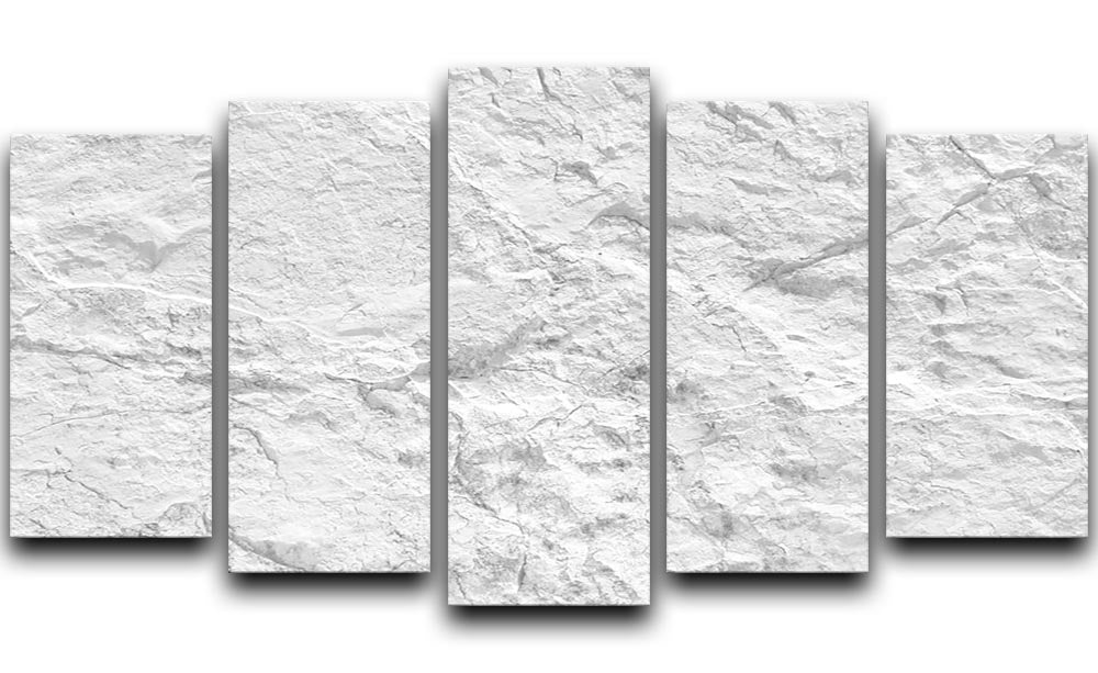 A beautiful 5-split canvas artwork featuring a white stone design, creating a cohesive and elegant display for home decor.