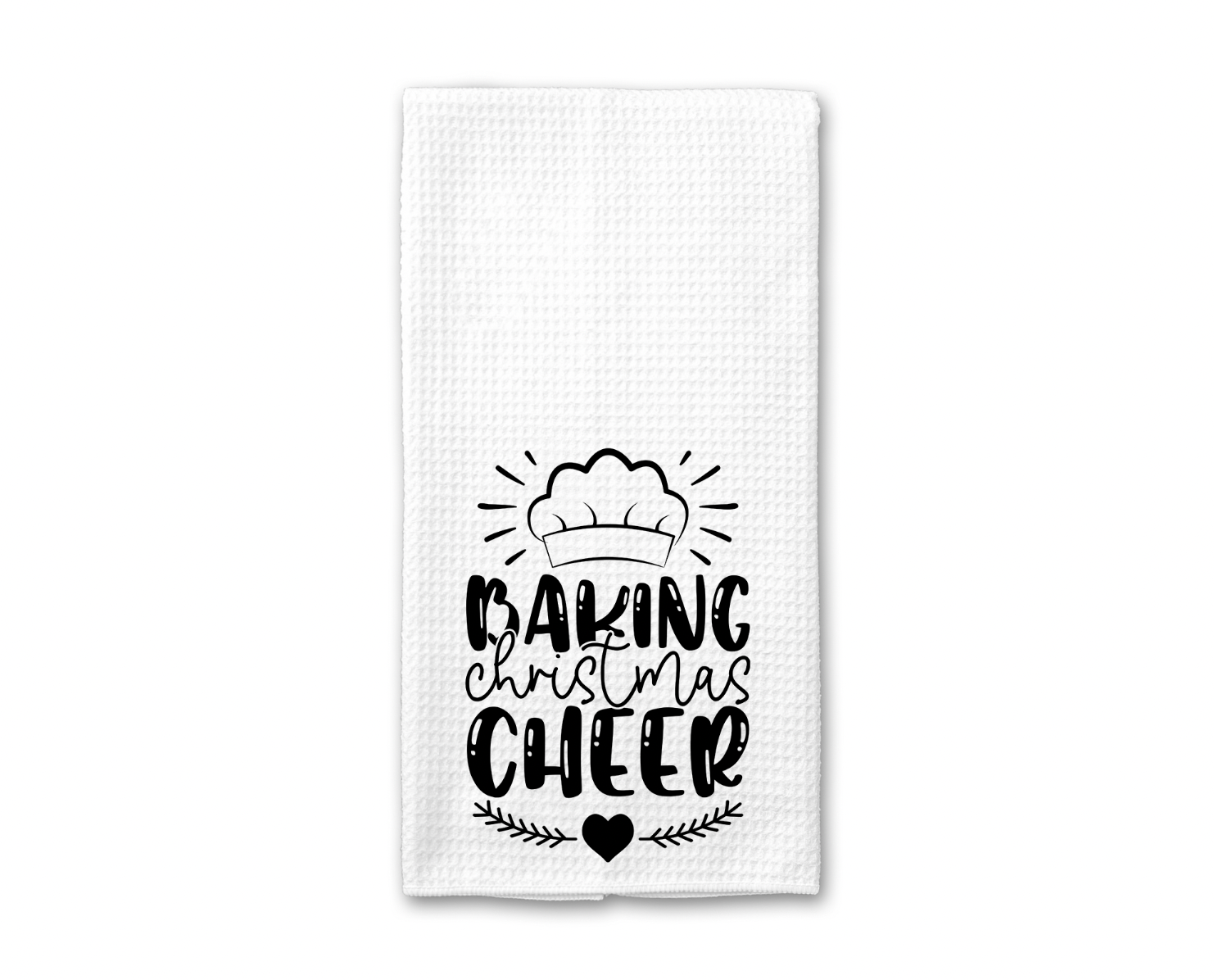 Baking Christmas Cheer Kitchen Towel featuring festive design, made of absorbent microfiber, ideal for kitchen use.