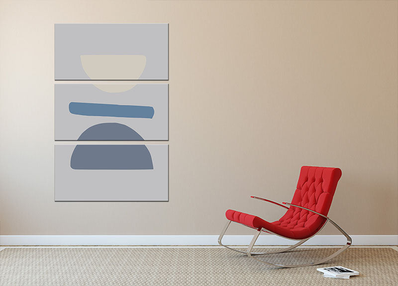 Balance No 02 3 Split Panel Canvas Print featuring modern art design, perfect for enhancing home decor.