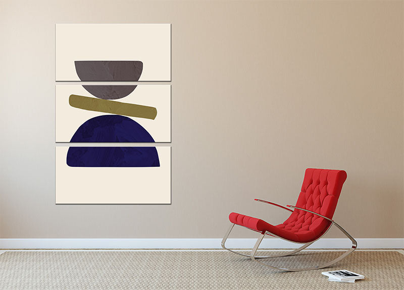 A beautiful 3-panel canvas print featuring balancing rocks, perfect for home or office decor.