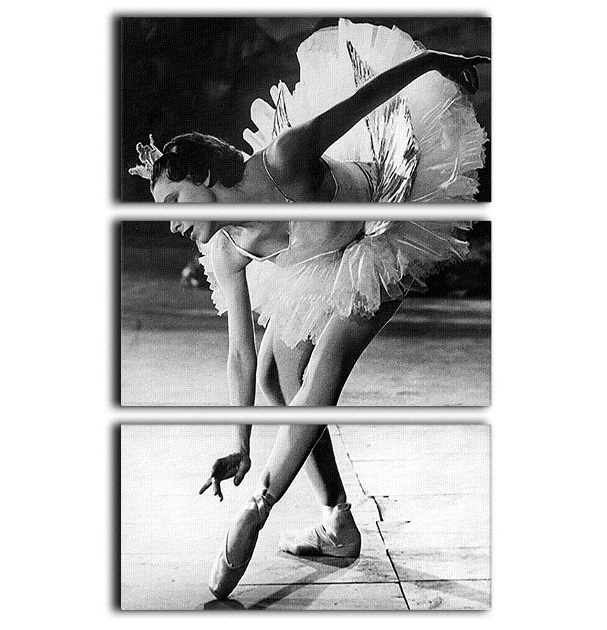 Ballerina Yvette Chauvire 3 Split Panel Canvas Print showcasing elegant ballerina art in three panels.