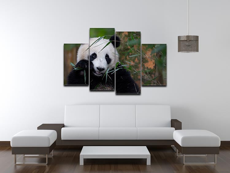 Bamboo Time 4 Split Panel Canvas artwork featuring four equal sections with a cohesive design, ideal for modern decor.