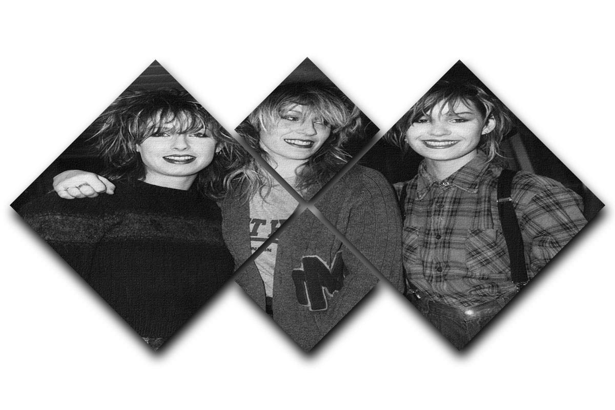 Bananarama 4 Square Multi Panel Canvas artwork featuring vibrant colors and a harmonious design, perfect for home decor.