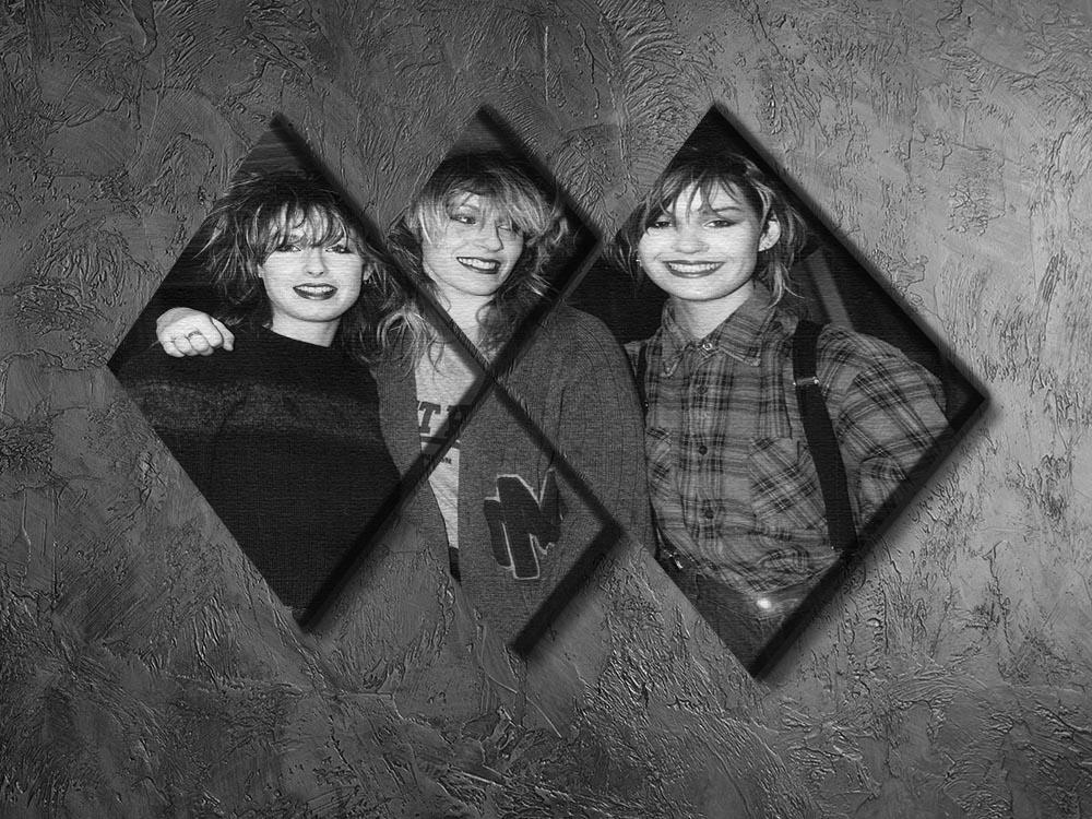 Bananarama 4 Square Multi Panel Canvas artwork featuring vibrant colors and a harmonious design, perfect for home decor.