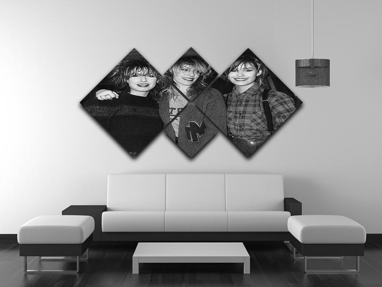 Bananarama 4 Square Multi Panel Canvas artwork featuring vibrant colors and a harmonious design, perfect for home decor.
