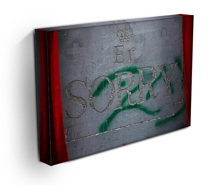 Banksy Apology Party for Palestinians canvas print showcasing vibrant colors and bold imagery, perfect for modern decor.