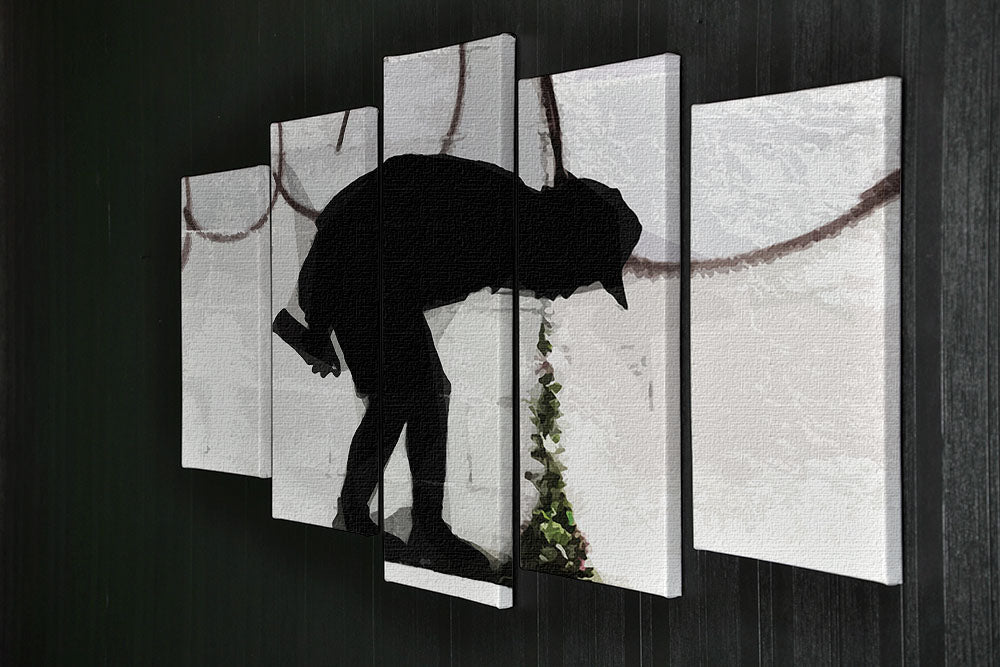 Banksy Better Out Than In 5 Split Panel Canvas artwork featuring five panels with a cohesive design, perfect for modern decor.