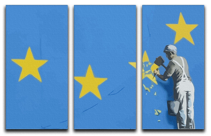 Banksy Brexit Star Dover 3 Split Panel Canvas Print showcasing modern art with vibrant colors and striking design.