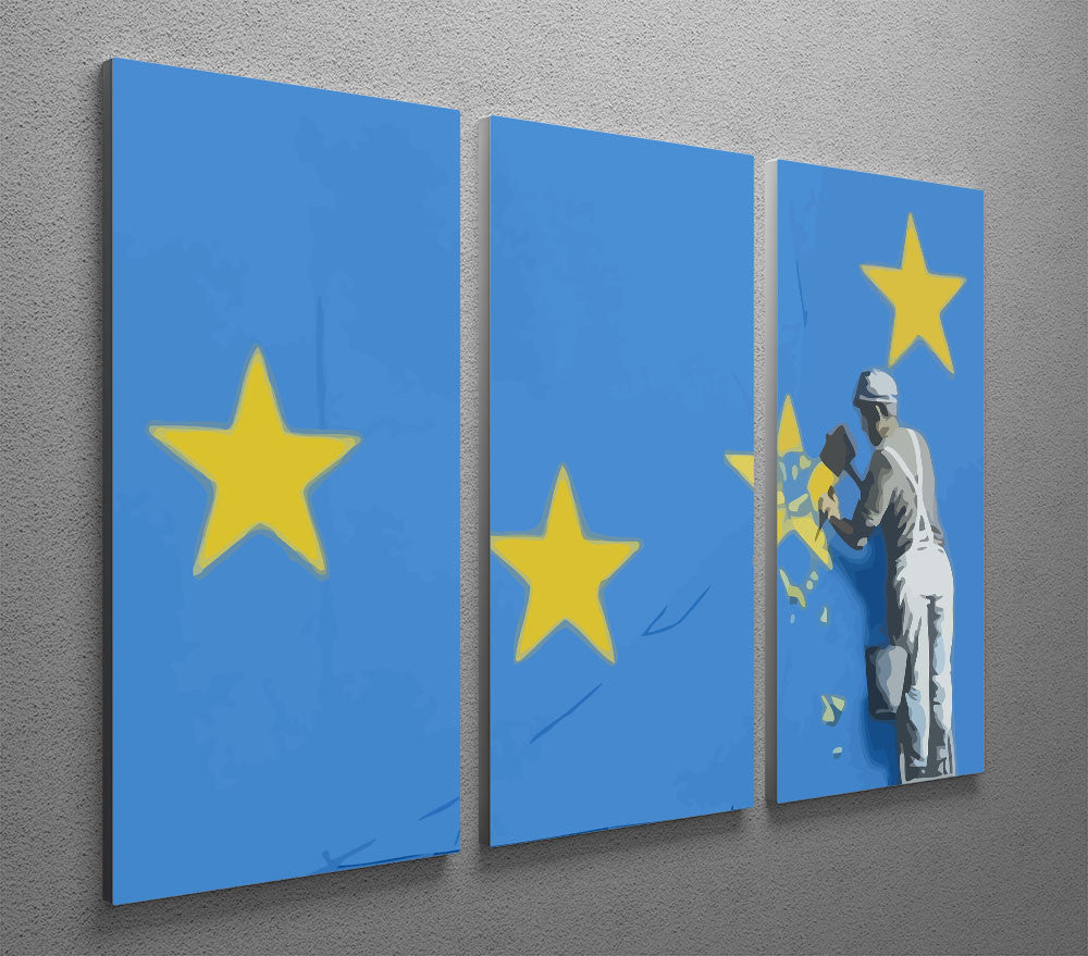 Banksy Brexit Star Dover 3 Split Panel Canvas Print showcasing modern art with vibrant colors and striking design.