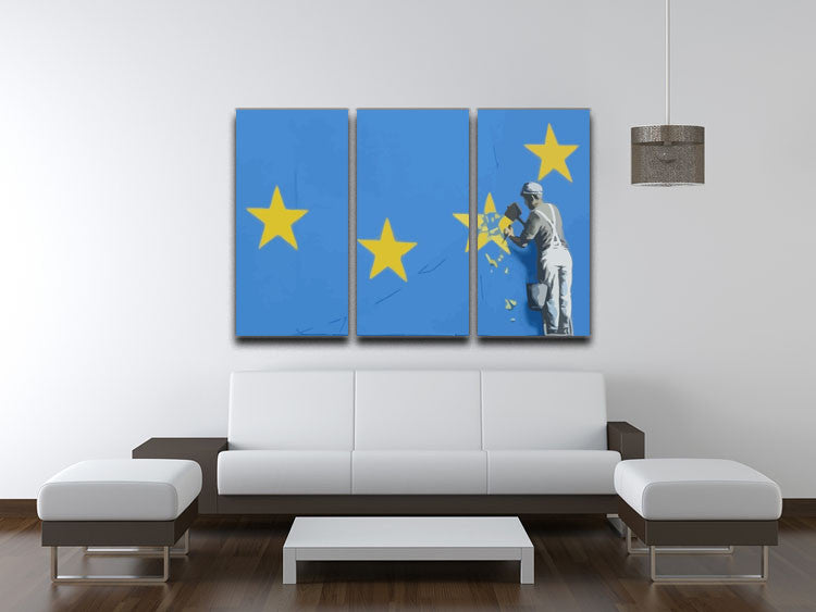 Banksy Brexit Star Dover 3 Split Panel Canvas Print showcasing modern art with vibrant colors and striking design.