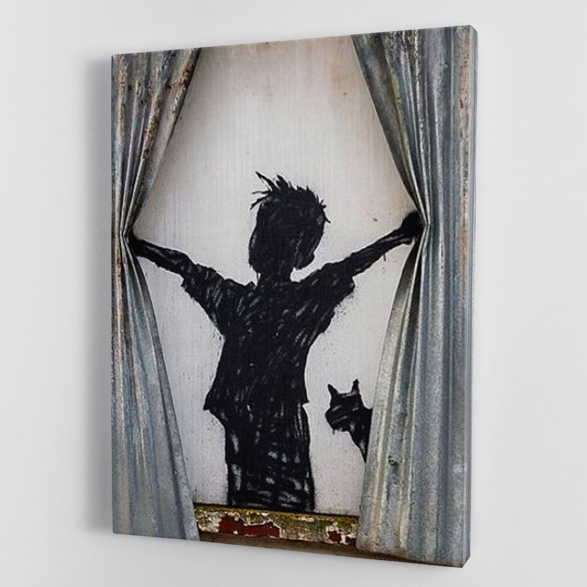 Banksy Derelict Farmhouse canvas print showcasing urban decay and artistic expression in vibrant colors.