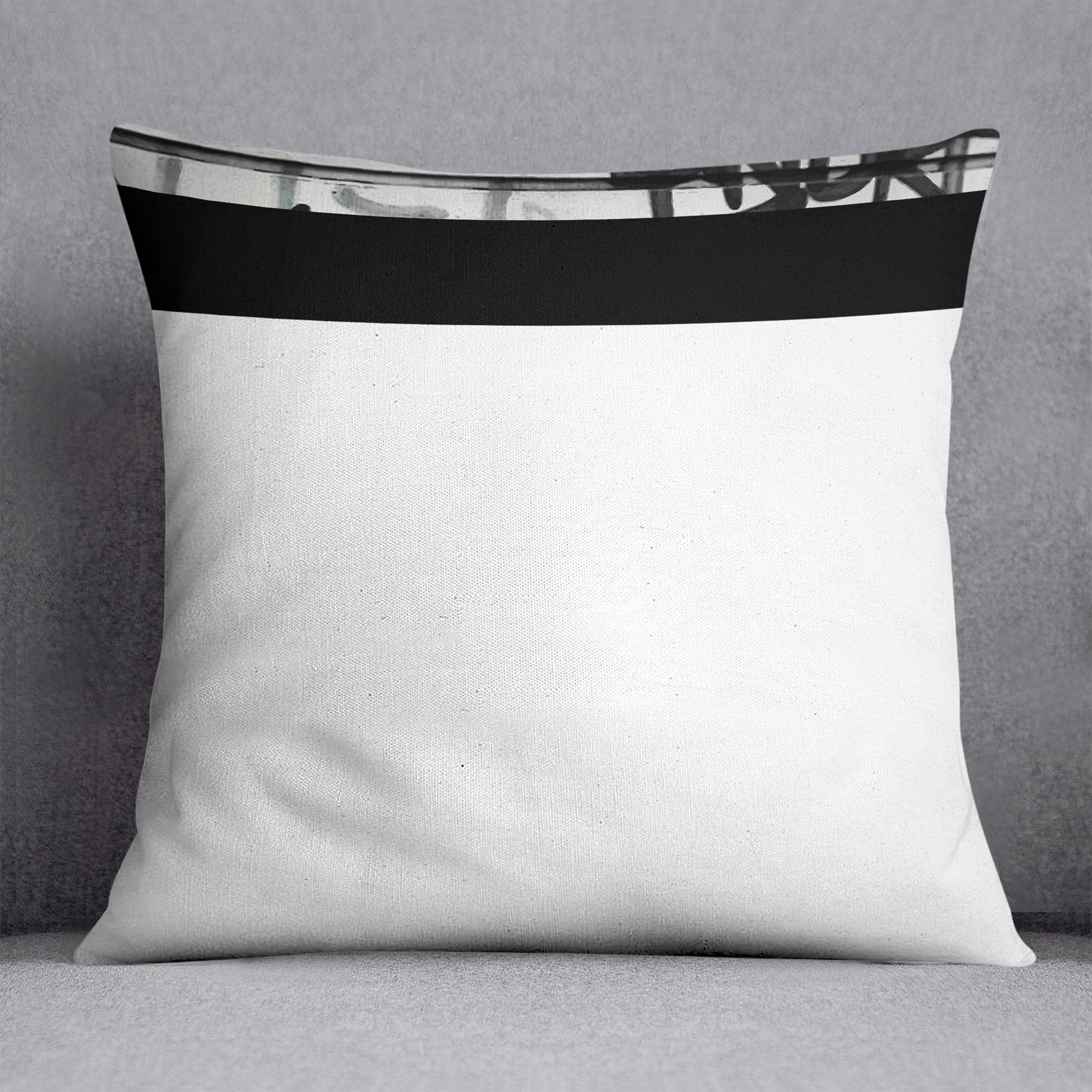 Banksy Guantanamo Bay Detainee Cushion featuring vibrant abstract design on luxurious vegan faux suede.