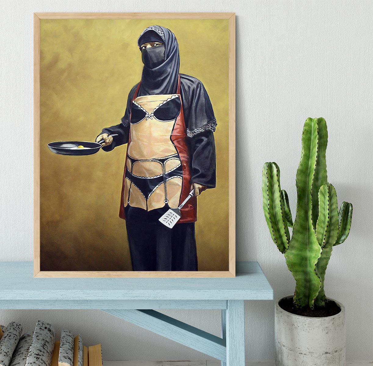 Banksy How Do You Like Your Eggs framed print showcasing vibrant colors and high-quality craftsmanship in a stylish frame.
