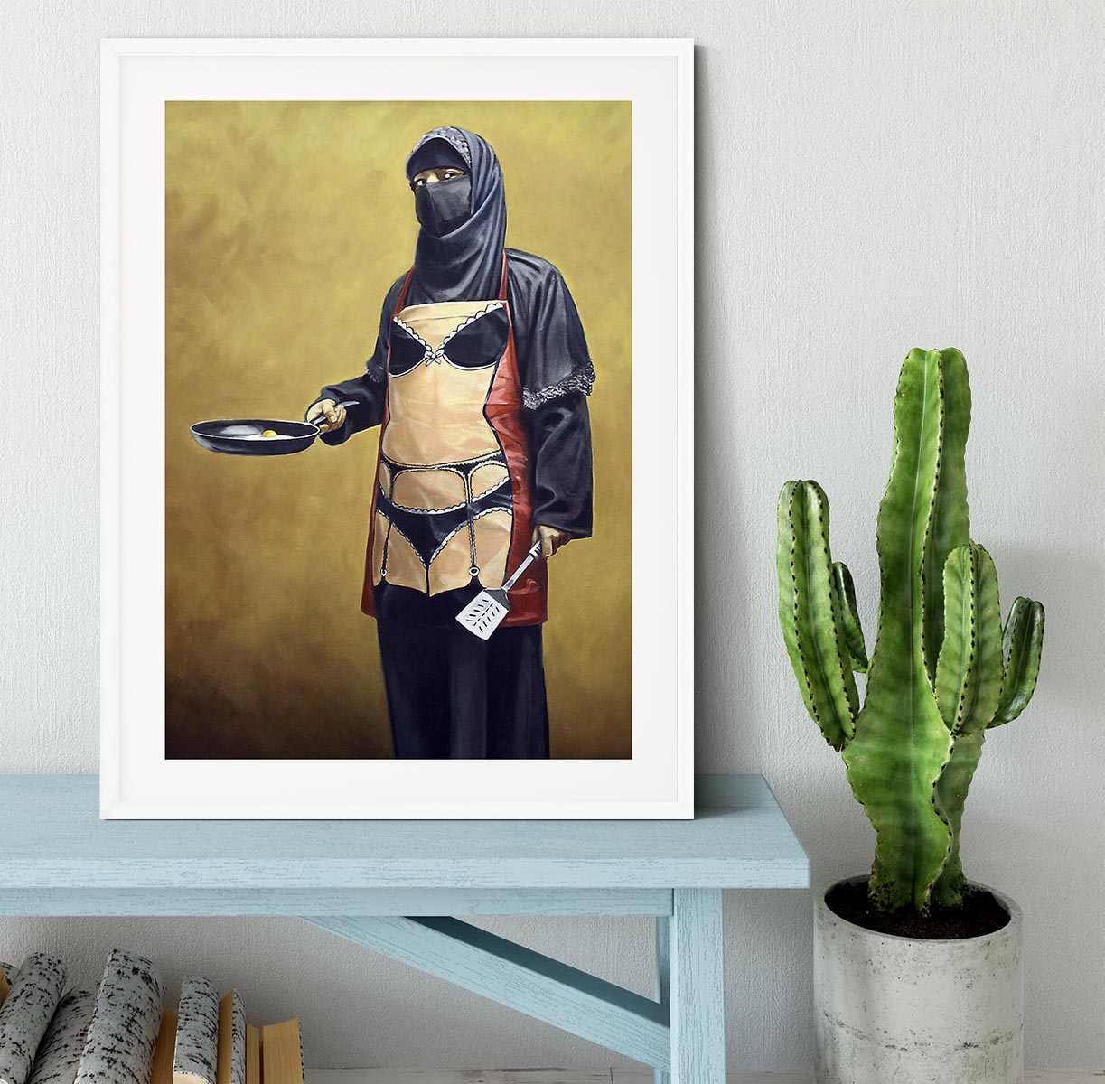 Banksy How Do You Like Your Eggs framed print showcasing vibrant colors and high-quality craftsmanship in a stylish frame.