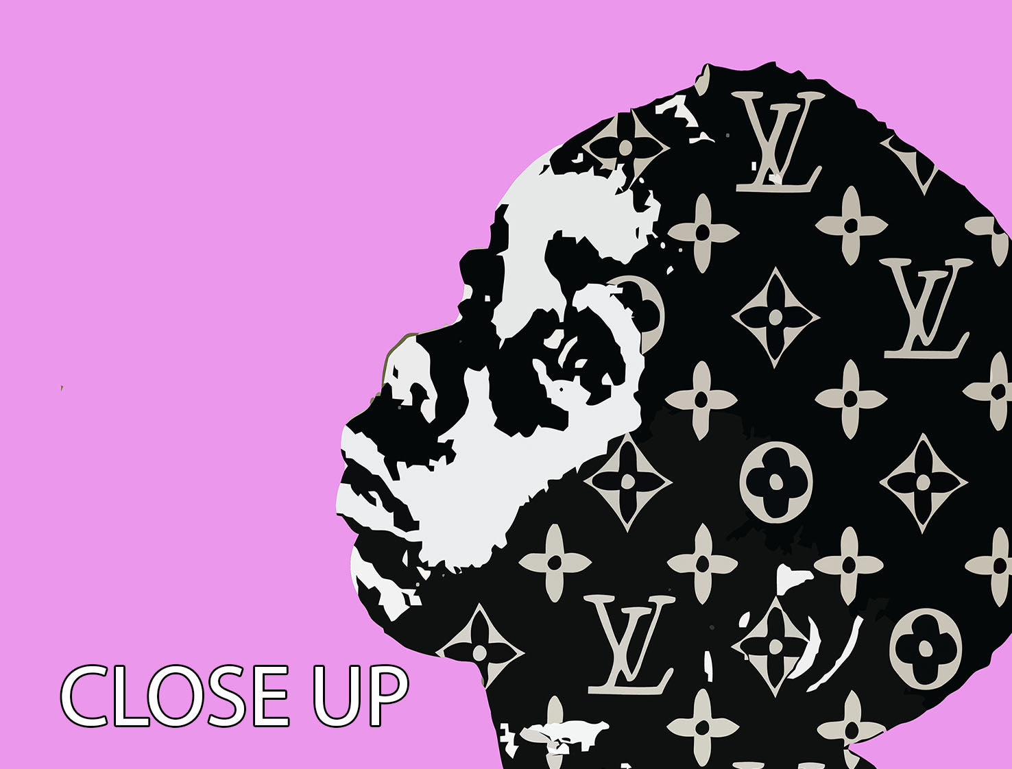 Banksy Louis Vuitton Kid Purple 3 Split Panel Canvas Print showcasing vibrant purple tones and modern art design.